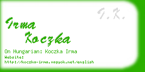 irma koczka business card